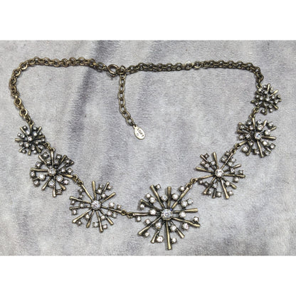 Vintage Loft Crystal Burst Snowflake Statement Necklace