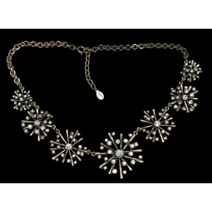 Vintage Loft Crystal Burst Snowflake Statement Necklace