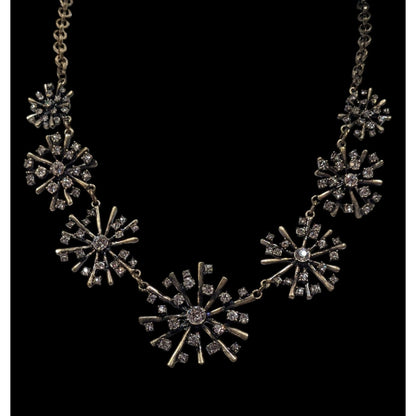 Vintage Loft Crystal Burst Snowflake Statement Necklace