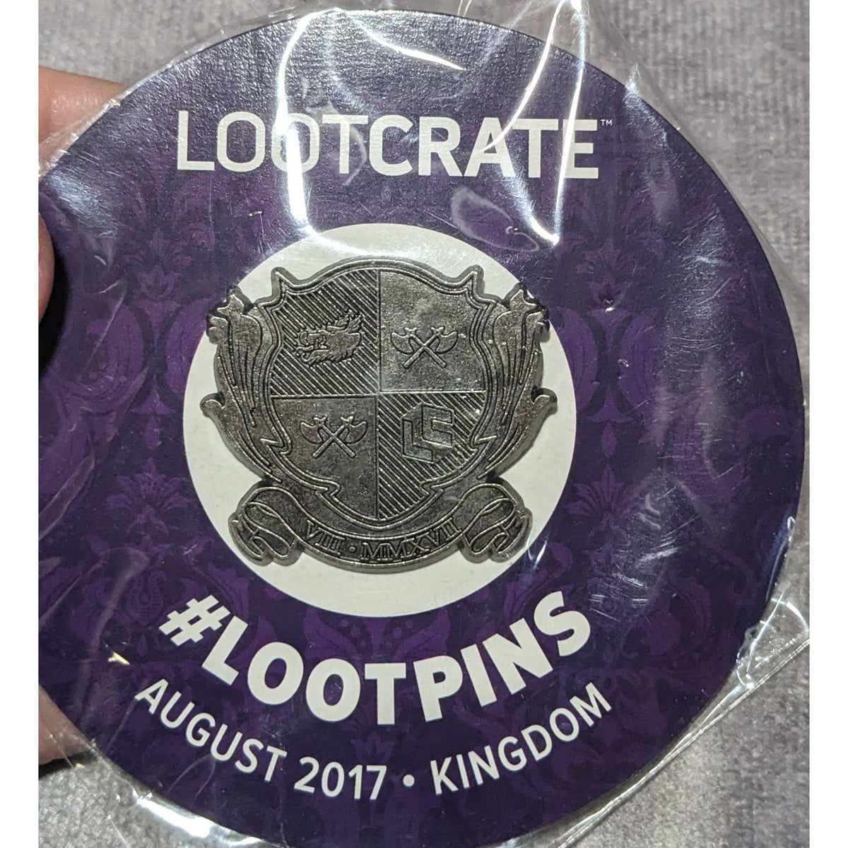 Geekcore Fantasy Kingdom Crest Loot Crate August 2017 Crest Lapel Pin
