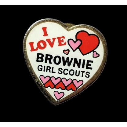 I Love. Brownie Girl Scouts Heart Lapel Pin