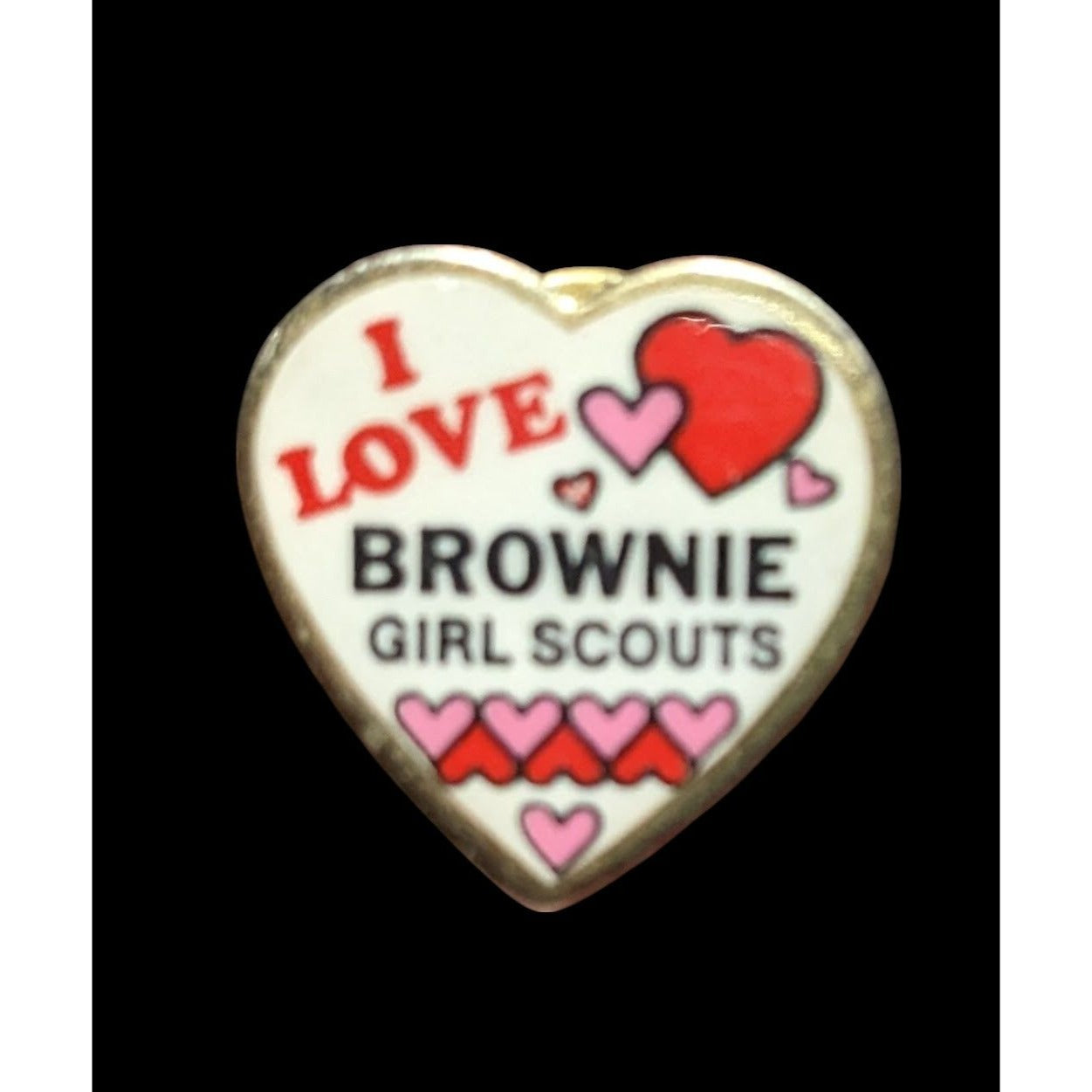 I Love. Brownie Girl Scouts Heart Lapel Pin