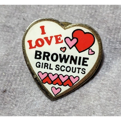 I Love. Brownie Girl Scouts Heart Lapel Pin