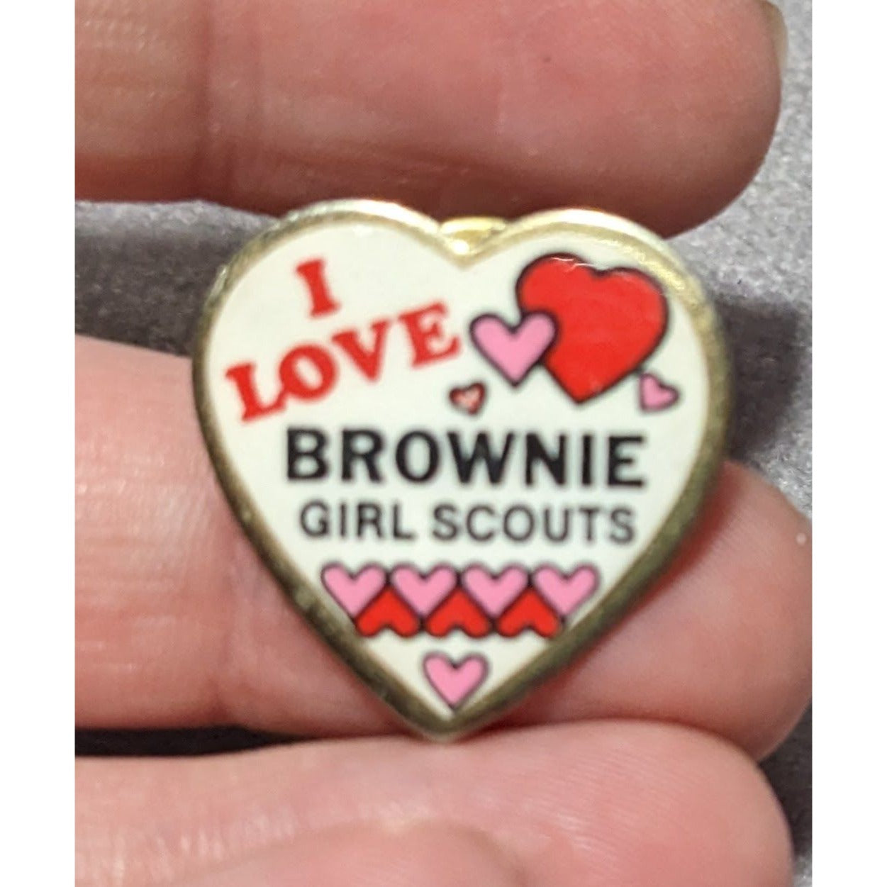 I Love. Brownie Girl Scouts Heart Lapel Pin