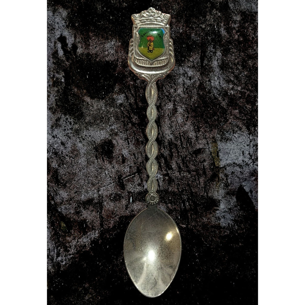 Vintage Travel Metal Silver Tone South of the Border Souvenir Spoon 4 3/4 Inch