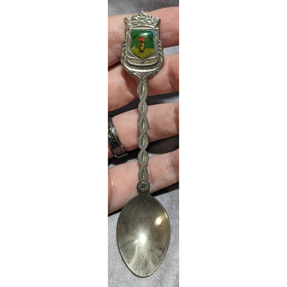 Vintage Travel Metal Silver Tone South of the Border Souvenir Spoon 4 3/4 Inch