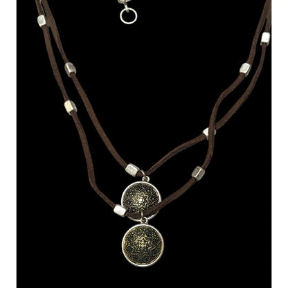 Nine West Vintage America Collection Bohemian Suede And Medallion Necklace