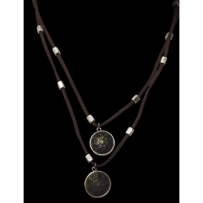 Nine West Vintage America Collection Bohemian Suede And Medallion Necklace