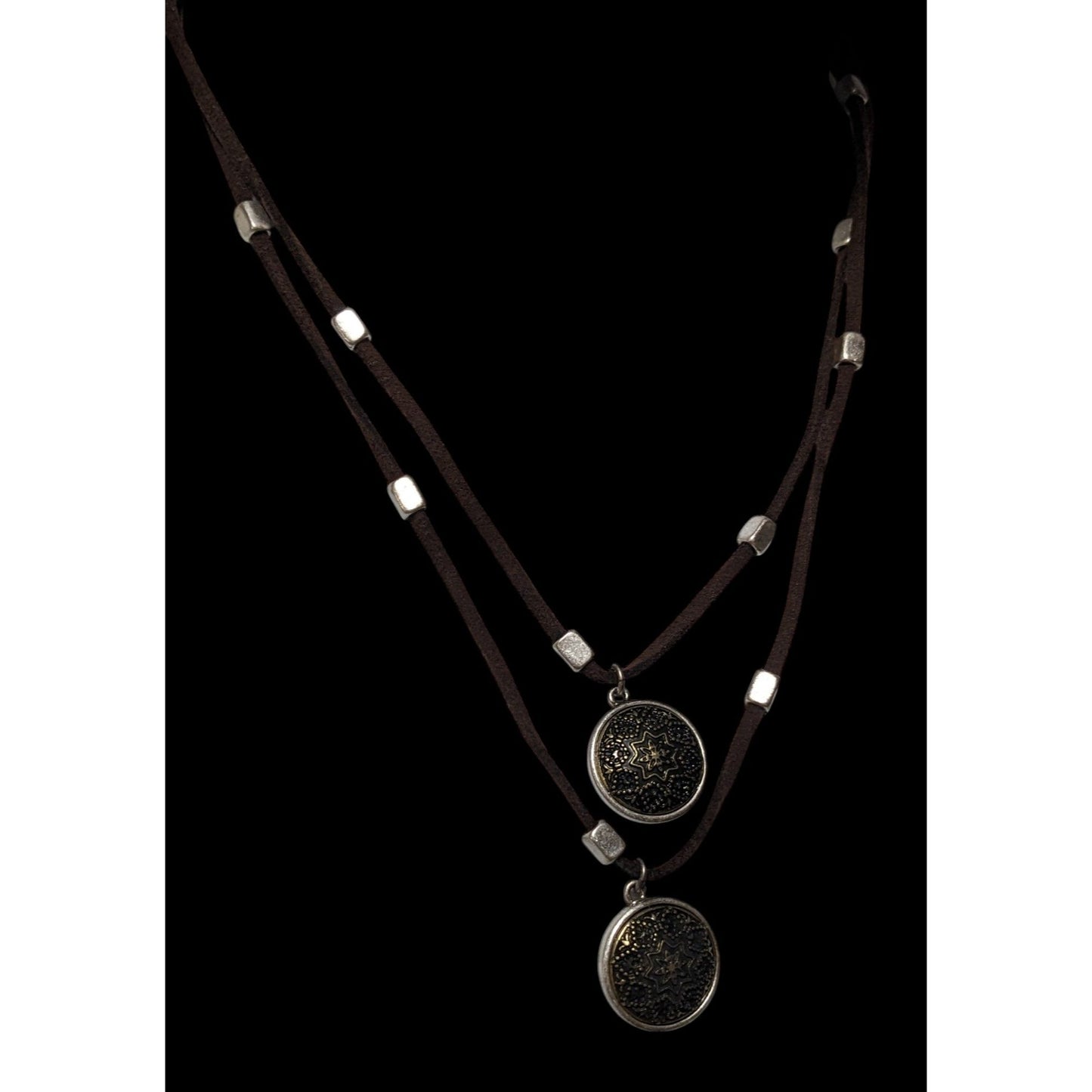 Nine West Vintage America Collection Bohemian Suede And Medallion Necklace