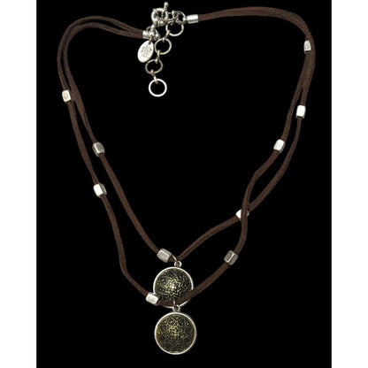 Nine West Vintage America Collection Bohemian Suede And Medallion Necklace