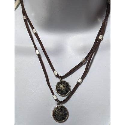 Nine West Vintage America Collection Bohemian Suede And Medallion Necklace