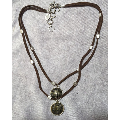 Nine West Vintage America Collection Bohemian Suede And Medallion Necklace