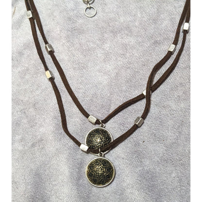 Nine West Vintage America Collection Bohemian Suede And Medallion Necklace