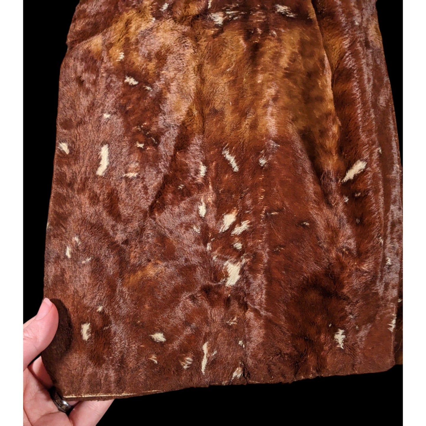 Vintage 80s Fred Bare Brown Faux Fur Scarf Made In England