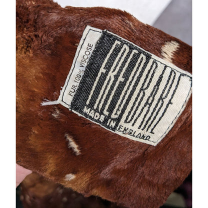 Vintage 80s Fred Bare Brown Faux Fur Scarf Made In England