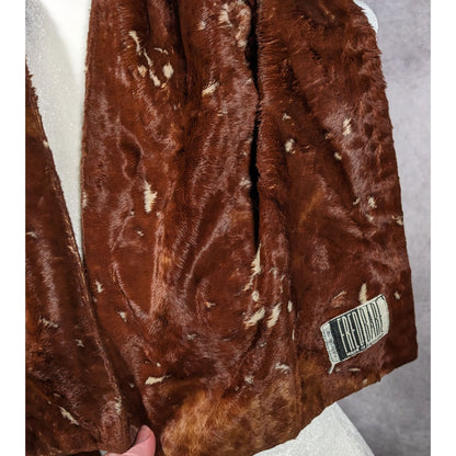 Vintage 80s Fred Bare Brown Faux Fur Scarf Made In England