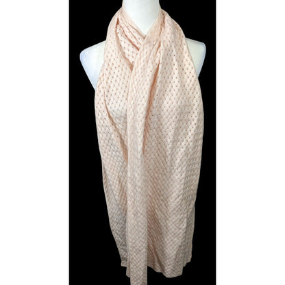 Preppy J.Crew Pale Peach Braided Knit Wool Scarf