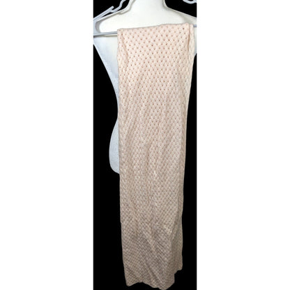 Preppy J.Crew Pale Peach Braided Knit Wool Scarf