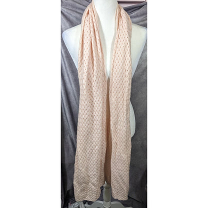 Preppy J.Crew Pale Peach Braided Knit Wool Scarf
