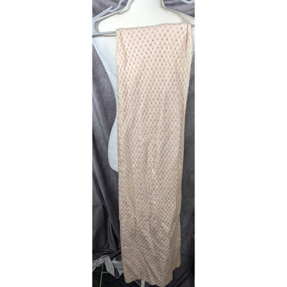 Preppy J.Crew Pale Peach Braided Knit Wool Scarf