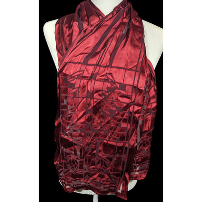 MOMA Officially Licensed Frank Lloyd Wright Red Burnout Scarf