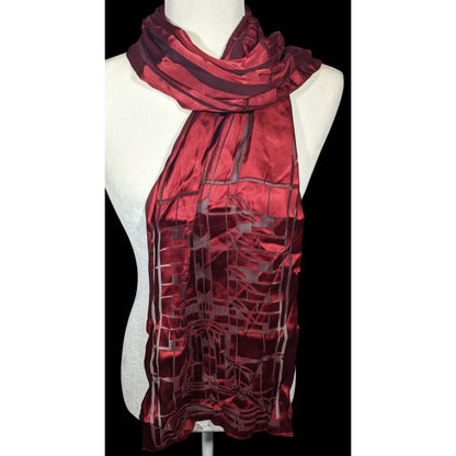 MOMA Officially Licensed Frank Lloyd Wright Red Burnout Scarf