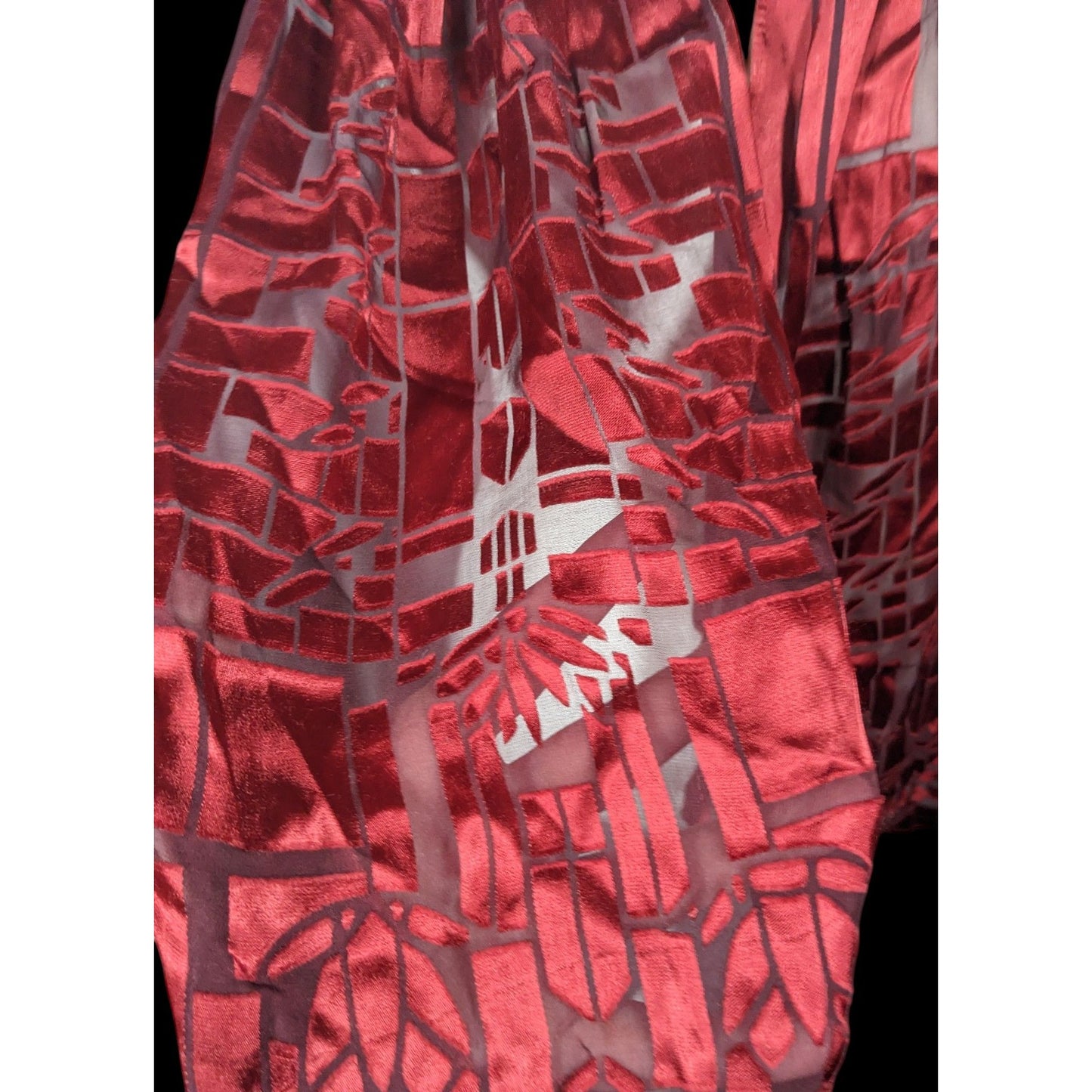 MOMA Officially Licensed Frank Lloyd Wright Red Burnout Scarf