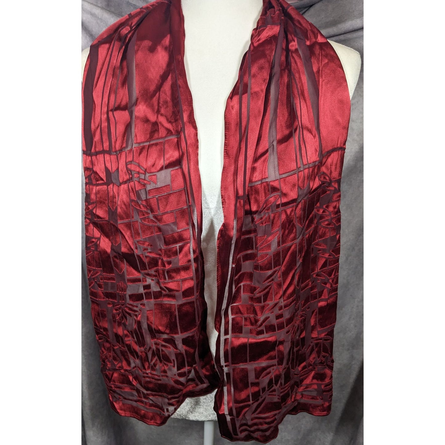 MOMA Officially Licensed Frank Lloyd Wright Red Burnout Scarf