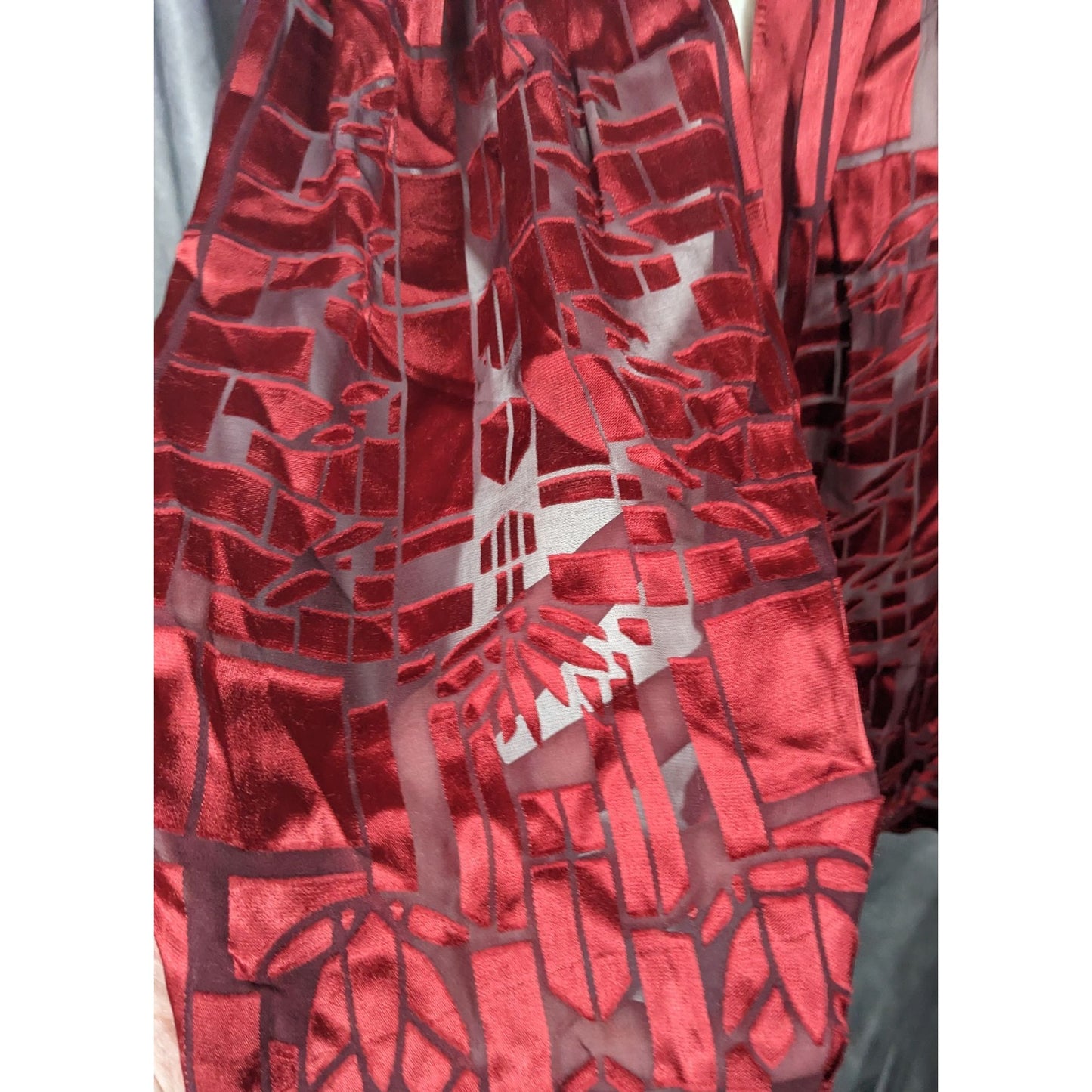 MOMA Officially Licensed Frank Lloyd Wright Red Burnout Scarf