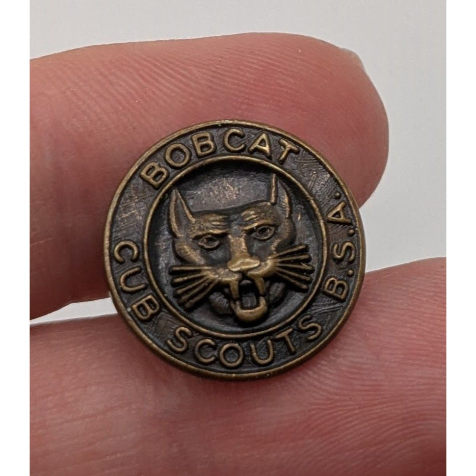 Vintage Bobcat Cub Scouts Lapel Pin Bronze Tone BSA Collectible Scout Badge