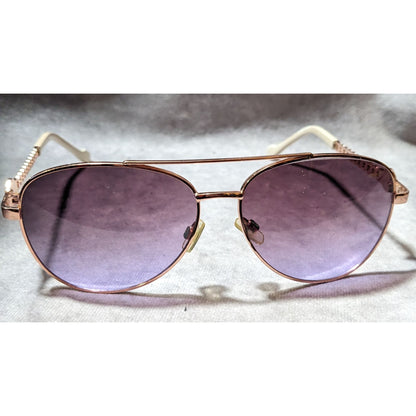 Jessica Simpson Beige Rose Gold Aviator Sunglasses