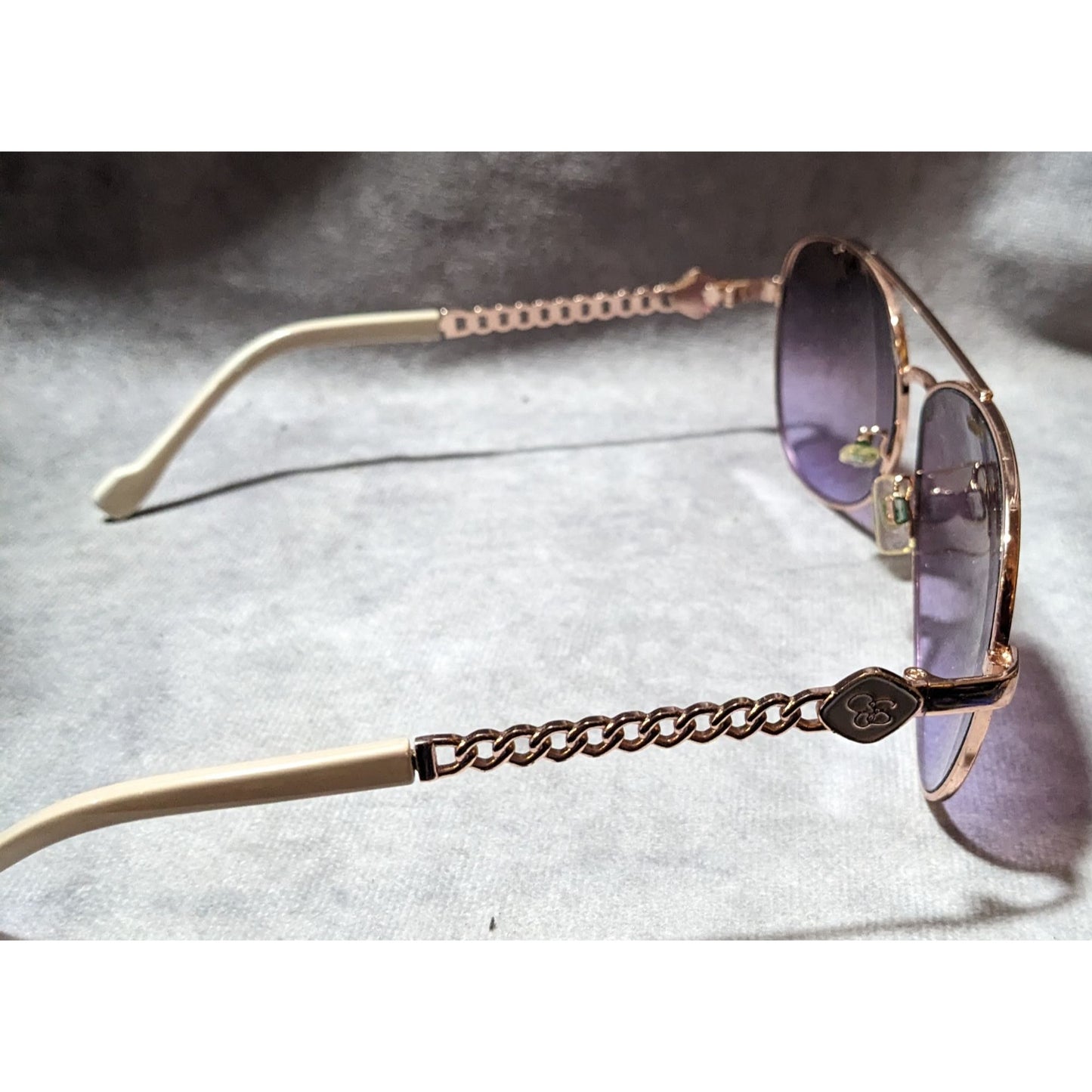 Jessica Simpson Beige Rose Gold Aviator Sunglasses