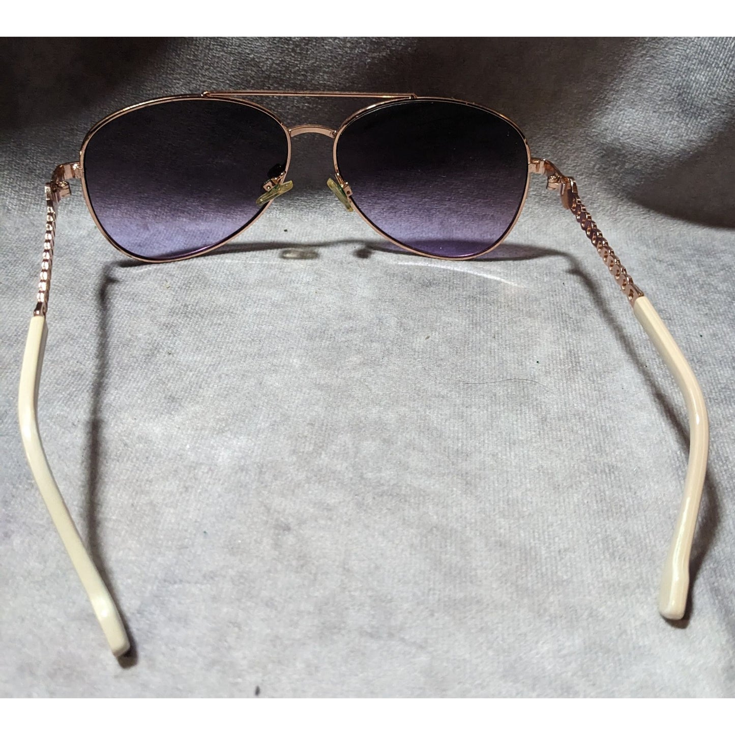 Jessica Simpson Beige Rose Gold Aviator Sunglasses