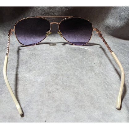 Jessica Simpson Beige Rose Gold Aviator Sunglasses