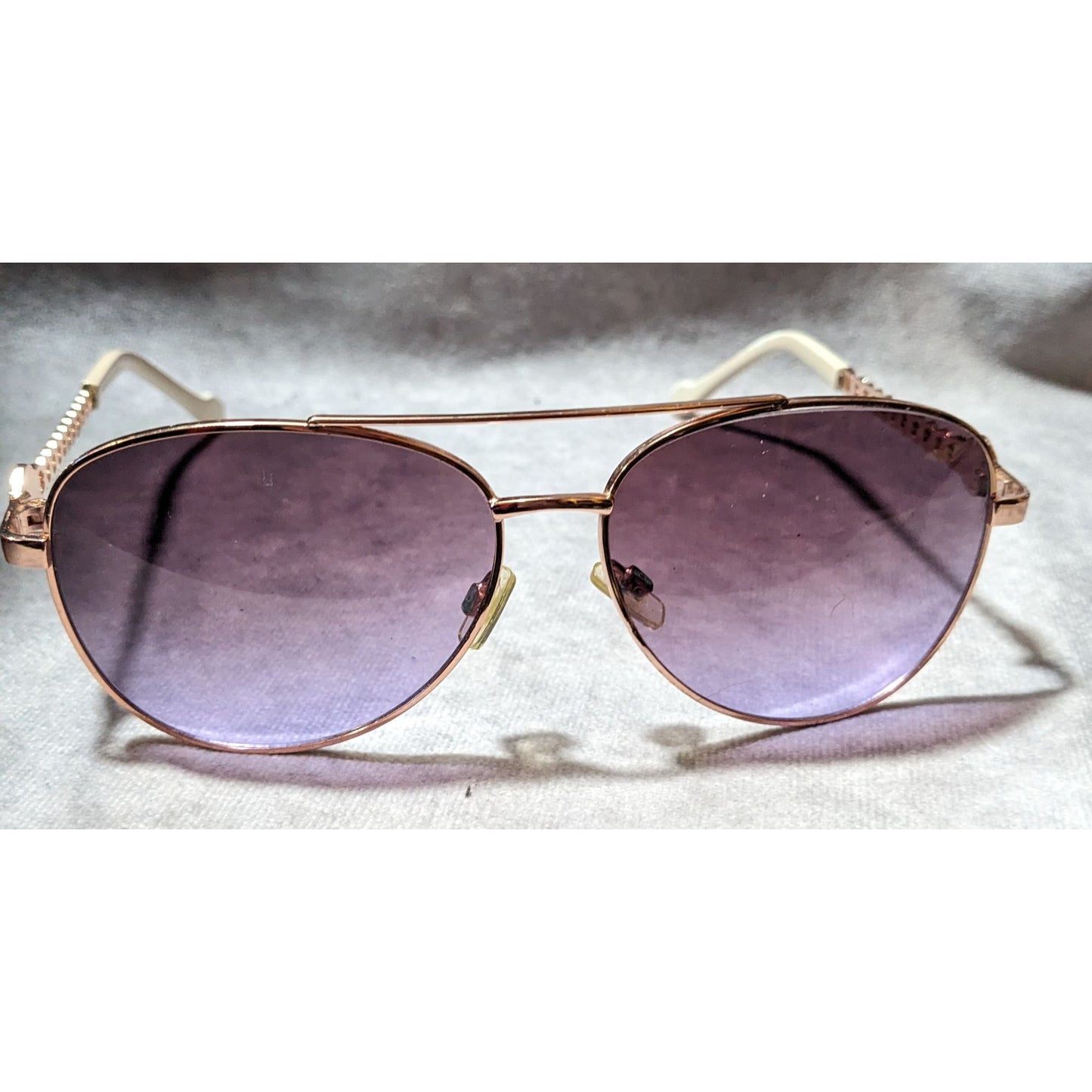 Jessica Simpson Beige Rose Gold Aviator Sunglasses