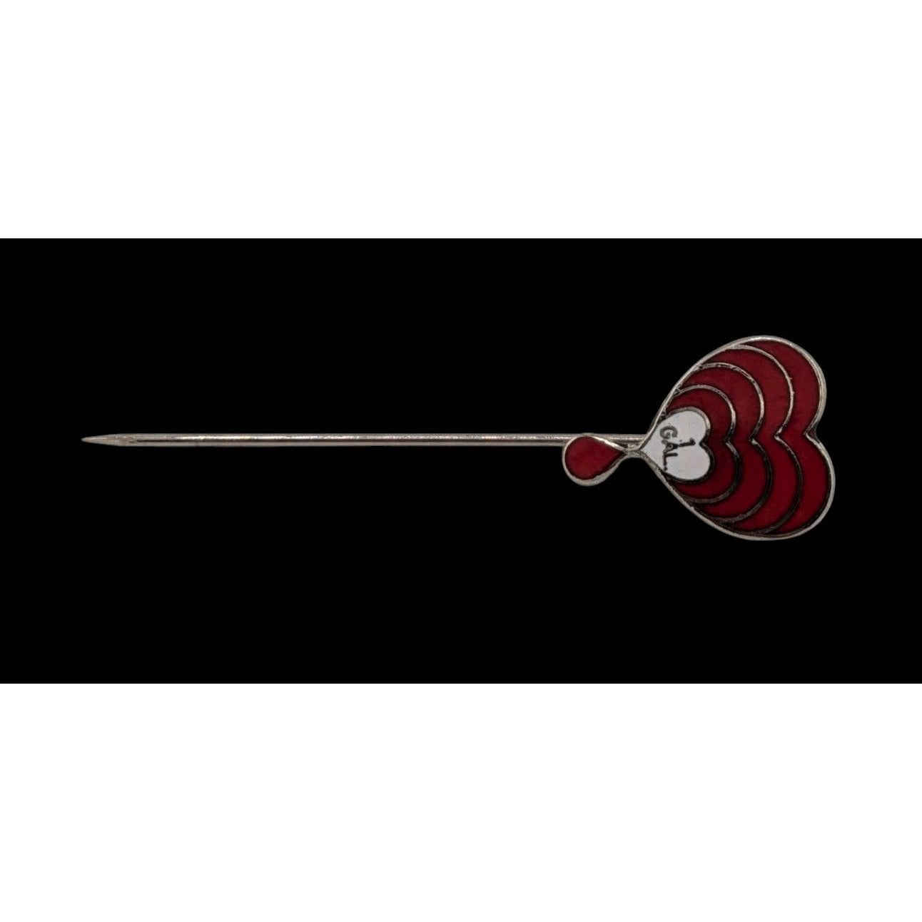 Vintage 1 Gallon Blood Donation Heart Shaped Stick Pin