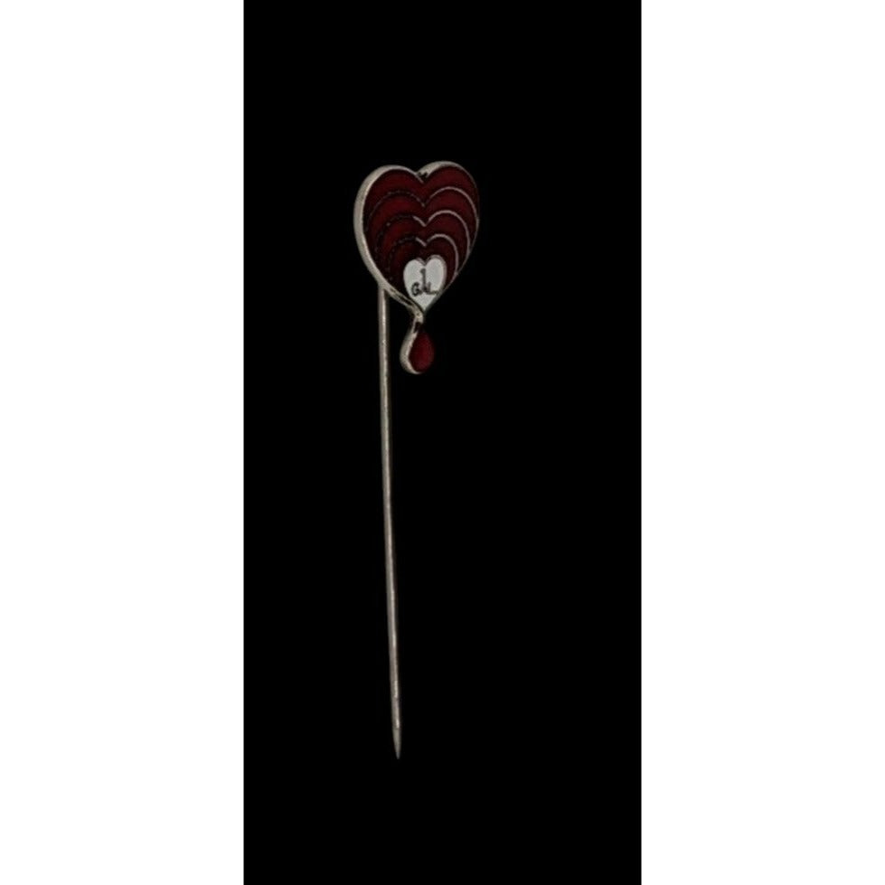 Vintage 1 Gallon Blood Donation Heart Shaped Stick Pin