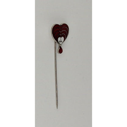 Vintage 1 Gallon Blood Donation Heart Shaped Stick Pin
