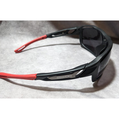 Waves 90s Style Black And Red Sporty Sunglasses