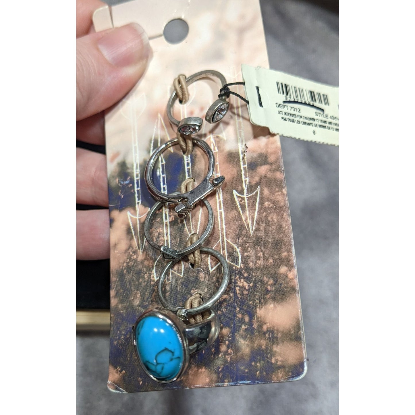 Rustic Bohemian Silver Tone Rings Size 6 (Set Of 5)