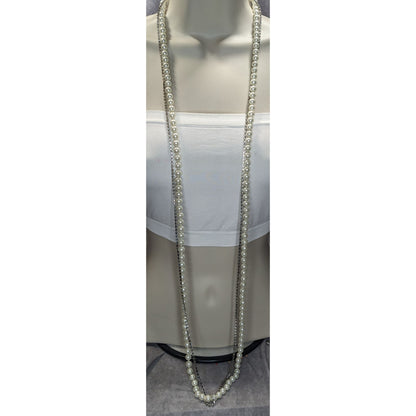 Glam Coquette Pearl Rhinestone Long Necklace White House Black Market
