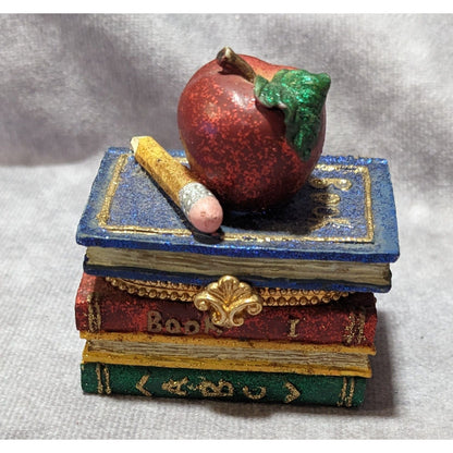 Vintage School Teacher Book Stack Trinket Box