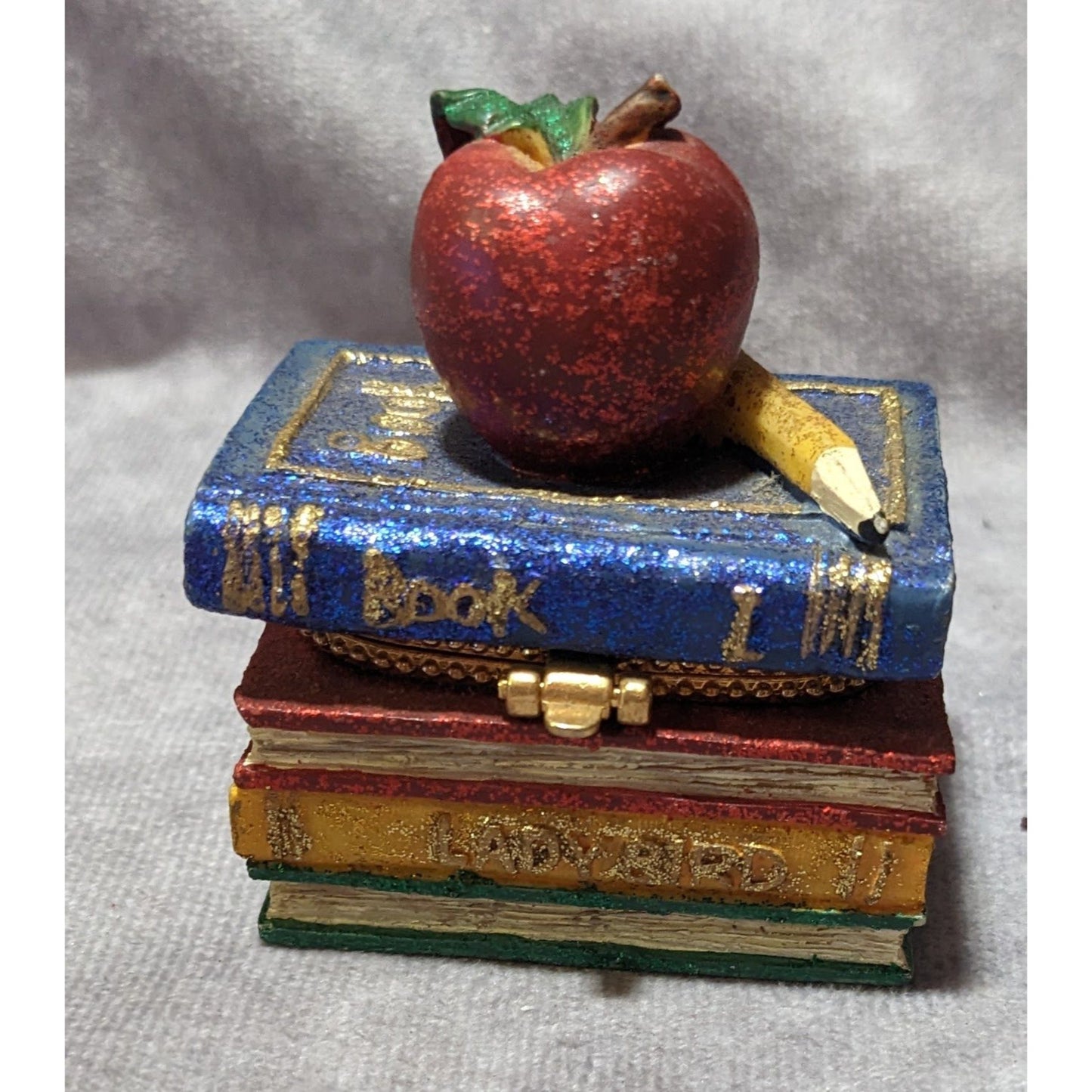 Vintage School Teacher Book Stack Trinket Box