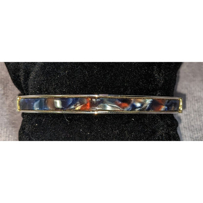 Mod Vintage Ann Taylor Tortoise Simulated Stone Two Tone Bangle Bracelet