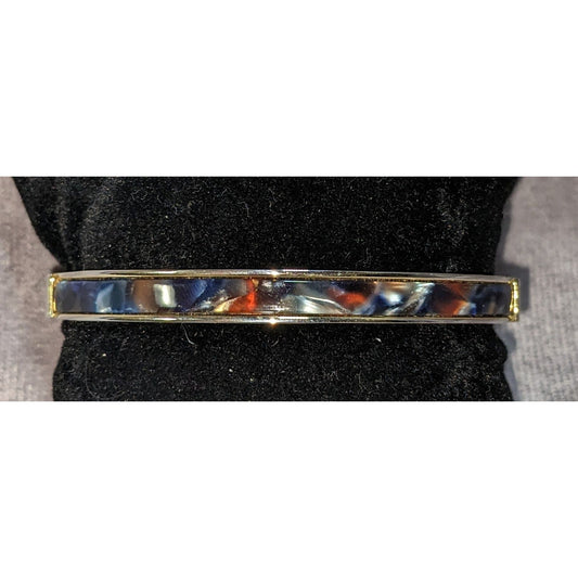Mod Vintage Ann Taylor Tortoise Simulated Stone Two Tone Bangle Bracelet