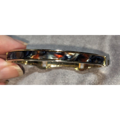 Mod Vintage Ann Taylor Tortoise Simulated Stone Two Tone Bangle Bracelet