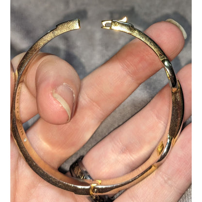 Mod Vintage Ann Taylor Tortoise Simulated Stone Two Tone Bangle Bracelet