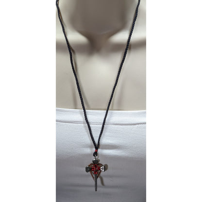 Handmade Nail Cross Necklace With Heart Wire Wrapped