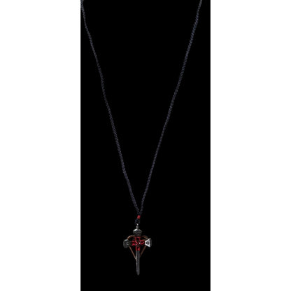 Handmade Nail Cross Necklace With Heart Wire Wrapped