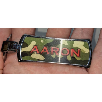 Great Smoky Mountains Lenticular Keychain Bear Skyline Blue Green Camo Aaron Travel Souvenir
